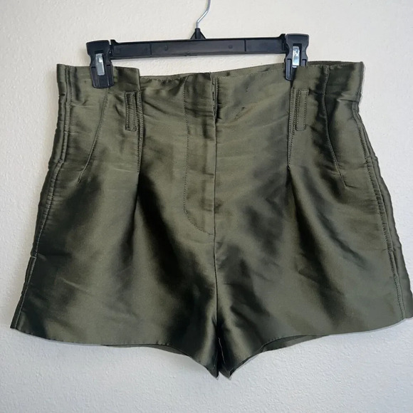 Phillip Lim 3.1 orikami Everglade Shorts Bag Waist Green Size 4 - Picture 2 of 5